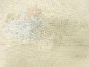アンティーク　川島織物製　 紗 桔梗模様織出し名古屋帯